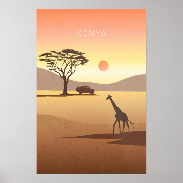 Poster Cartaz de Viagem Mínimo do Quênia (Frente)