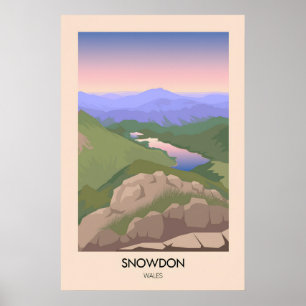 Poster Cartaz de Viagem Moderno do Monte Snowdon
