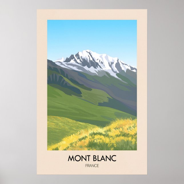 Poster Cartaz de Viagem Mont Blanc França (Frente)