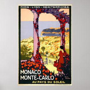 Poster Cartaz de Viagem Monte-Carlo Monaco Beach