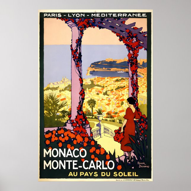 Poster Cartaz de Viagem Monte-Carlo Monaco Beach (Frente)