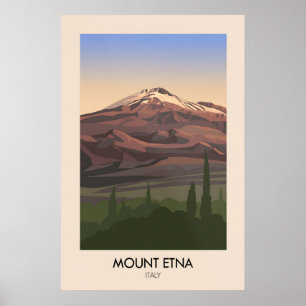 Poster Cartaz de Viagem Monte Etna Itália