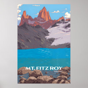 Poster Cartaz de Viagem Monte Fitz Roy Patagônia