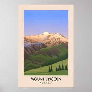 Poster Cartaz de Viagem Monte Lincoln Colorado EUA