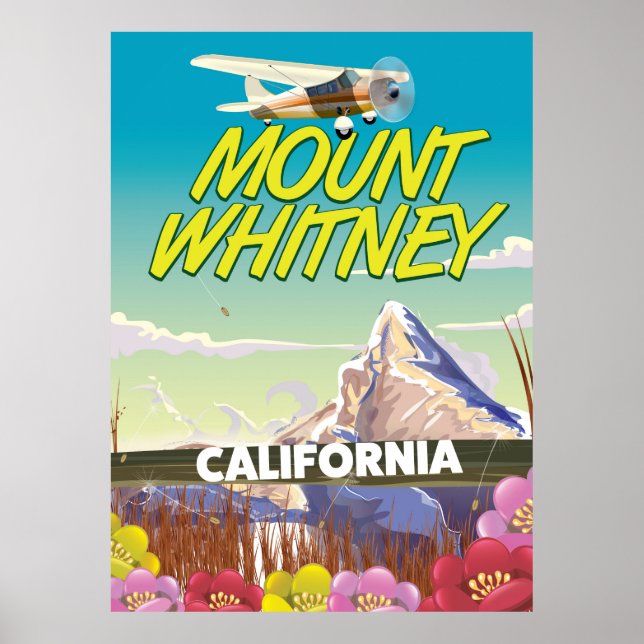 Póster cartaz de viagem Monte Whitney Califórnia (Frente)