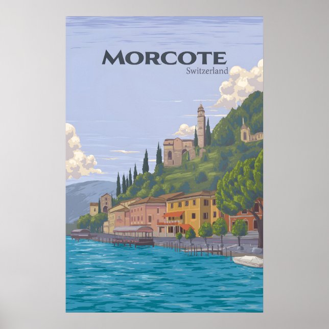Poster Cartaz de Viagem Morcote Suíça (Frente)