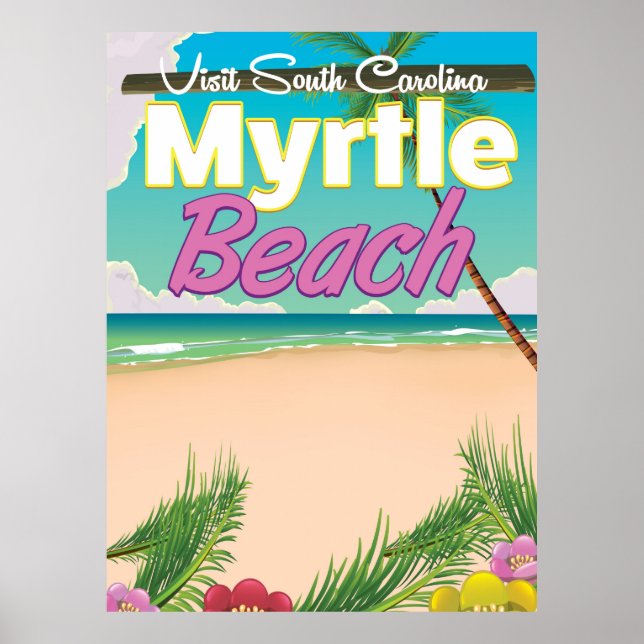 Poster cartaz de viagem Myrtle Beach Carolina do Sul (Frente)