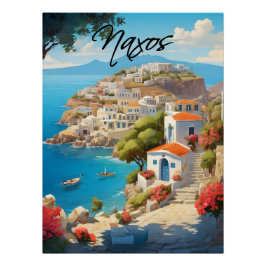 Póster Cartaz de Viagem Naxos Grécia