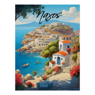 Póster Cartaz de Viagem Naxos Grécia