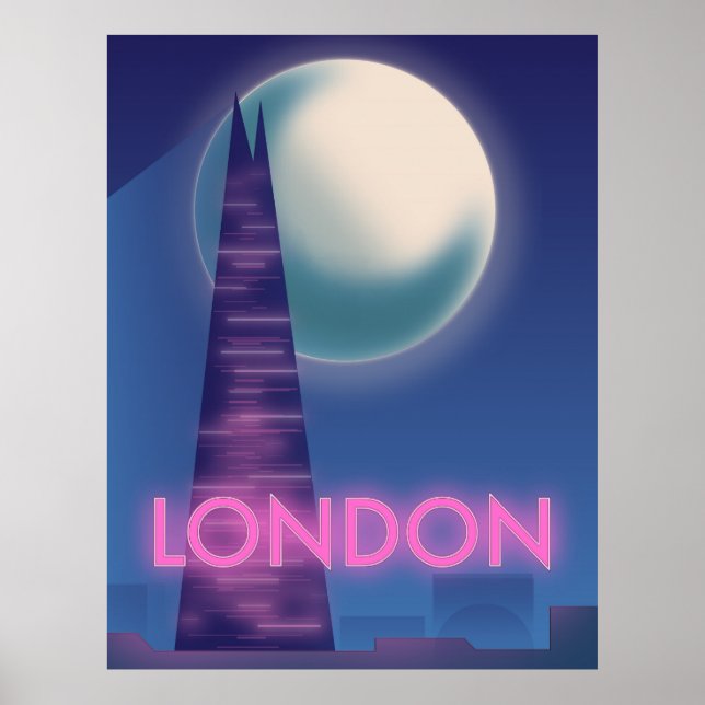Poster Cartaz de viagem Neon Londres (Frente)