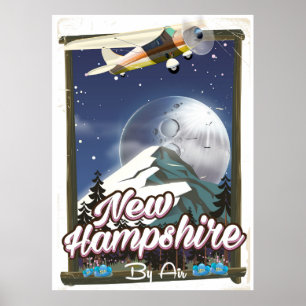 Póster cartaz de viagem New Hampshire, Monte Washington