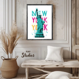 Póster Cartaz de Viagem | Nova York EUA  Arte de Parede |