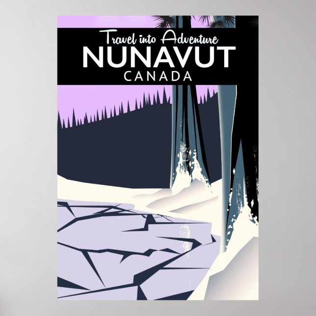 Poster cartaz de viagem Nunavut Canadá (Frente)