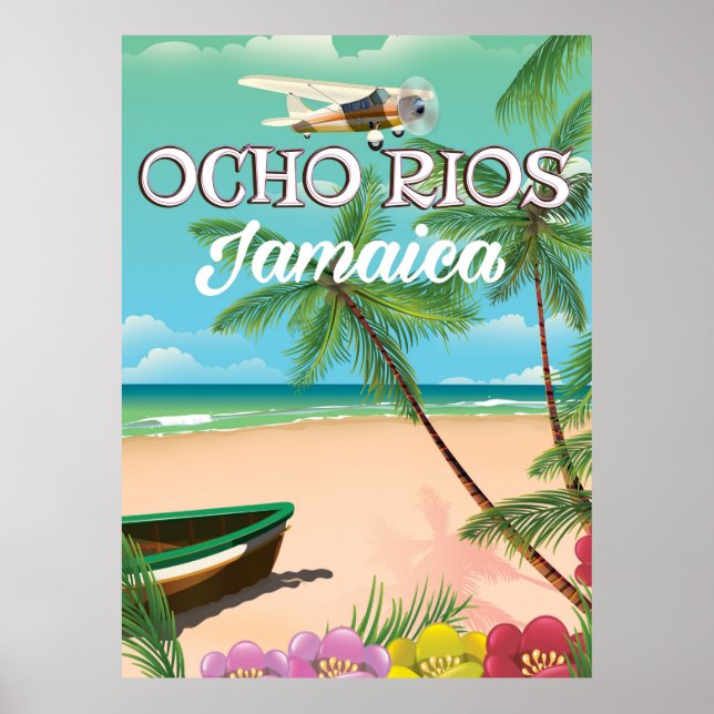 Póster Cartaz de viagem Ocho Rios Jamaica (Frente)