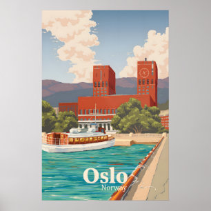 Poster Cartaz de Viagem Oslo Noruega