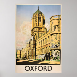 Poster Cartaz de Viagem Oxford Inglaterra Vintage Britâni