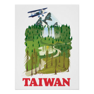 Póster cartaz de viagem paisagem taiwan