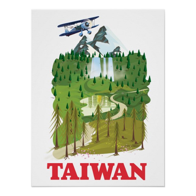 Póster cartaz de viagem paisagem taiwan (Frente)