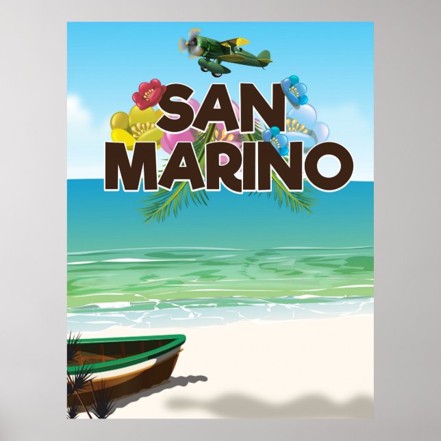 Póster cartaz de viagem para a praia de San Marino (Frente)