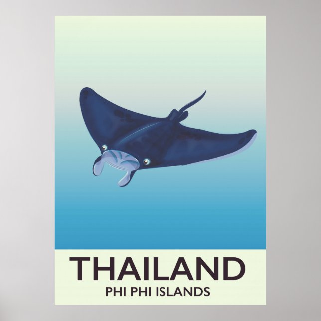 Póster Cartaz de viagem para as Ilhas Phi Phi na Tailândi (Frente)