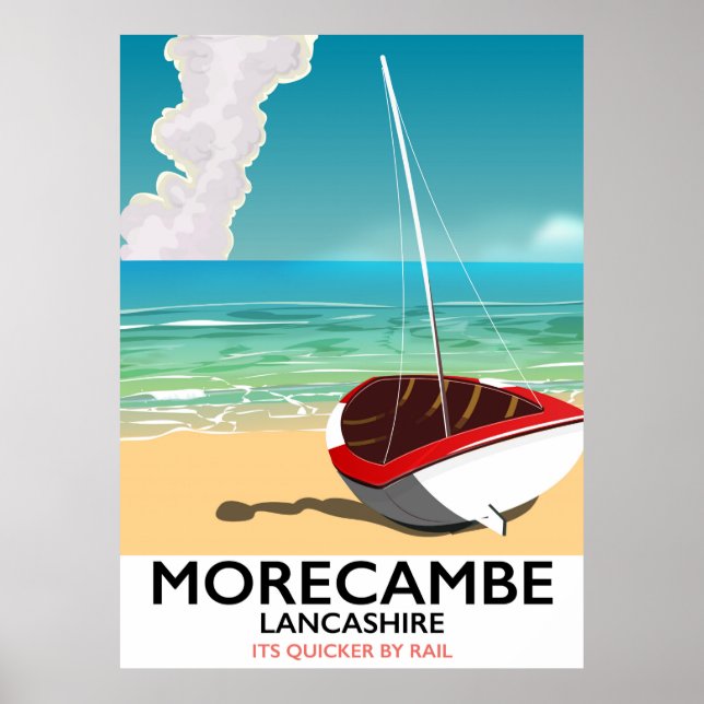 Póster Cartaz de viagem para Morecambe, Lancashire à beir (Frente)