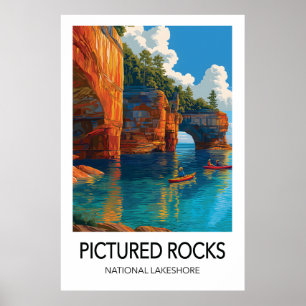Poster Cartaz de Viagem para Pictured Rocks Parque Nacion