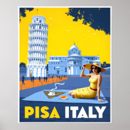 Poster Cartaz de viagem para Pisa, Itália