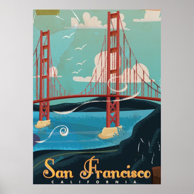 Poster Cartaz de viagem para São Francisco, Califórnia (Frente)