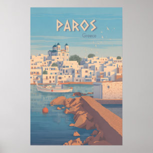 Poster Cartaz de Viagem Paros Grécia