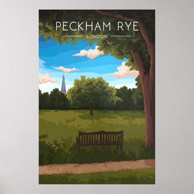 Poster Cartaz de Viagem Parque Peckham Rye Londres (Frente)