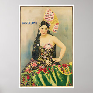 Poster Cartaz de Viagem pela Arte de Barcelona Espanha Im