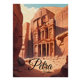 Póster Cartaz de Viagem Petra Jordânia