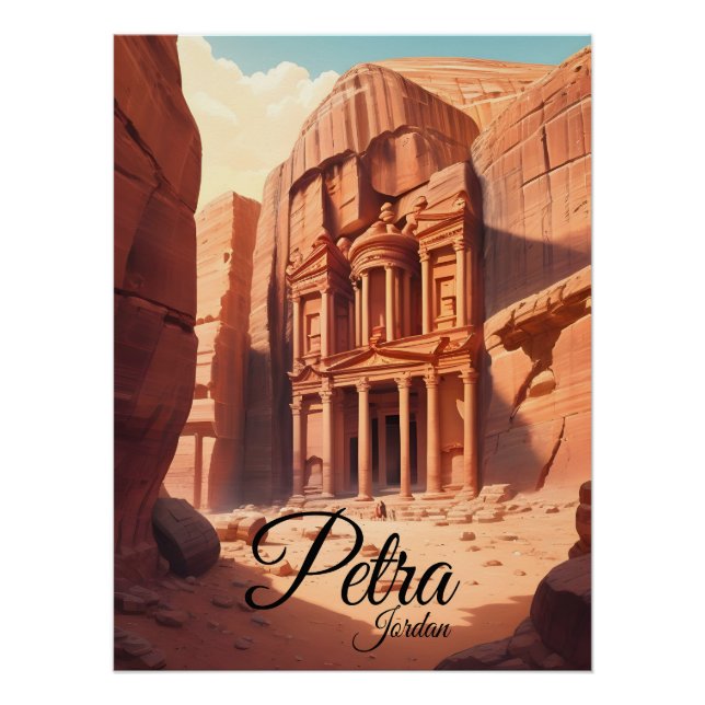 Póster Cartaz de Viagem Petra Jordânia (Frente)