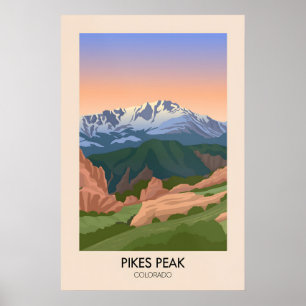 Poster Cartaz de Viagem Pikes Peak Colorado EUA