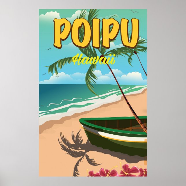 Poster Cartaz de viagem Poipu Hawaii (Frente)