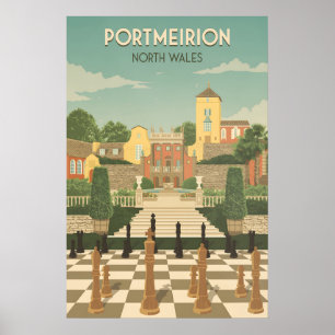 Poster Cartaz de Viagem Portmeirion North Wales