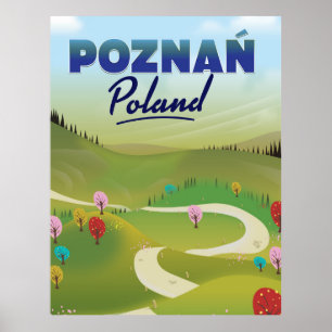 Poster Cartaz de viagem Poznań Polônia.
