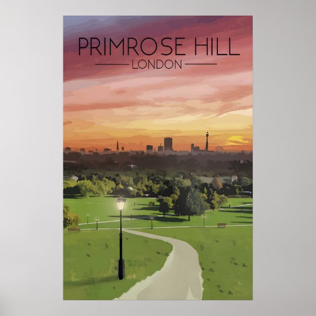 Poster Cartaz de Viagem Primrose Hill Londres (Frente)