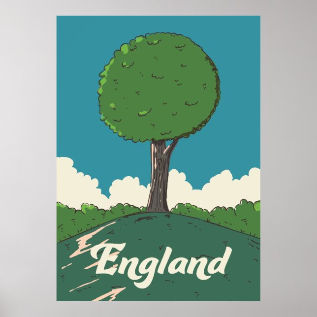 Poster Cartaz de viagem retrô da Inglaterra (Frente)