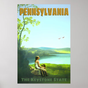 Poster Cartaz de Viagem Retro do Estado-chave da Pensilvâ