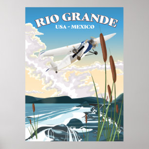 Poster cartaz de viagem Rio Grande EUA México