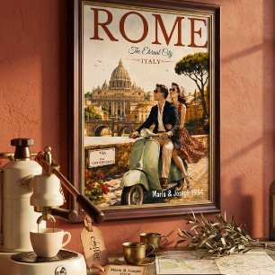 Póster cartaz de viagem Roma turismo Itália