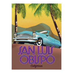 Póster Cartaz de viagem San Luis Obispo Califórnia