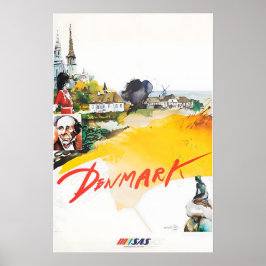 Poster Cartaz de Viagem SAS Pintura Dinamarca Arte Dinama