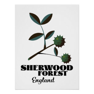 Póster Cartaz de viagem Sherwood Forest Inglaterra