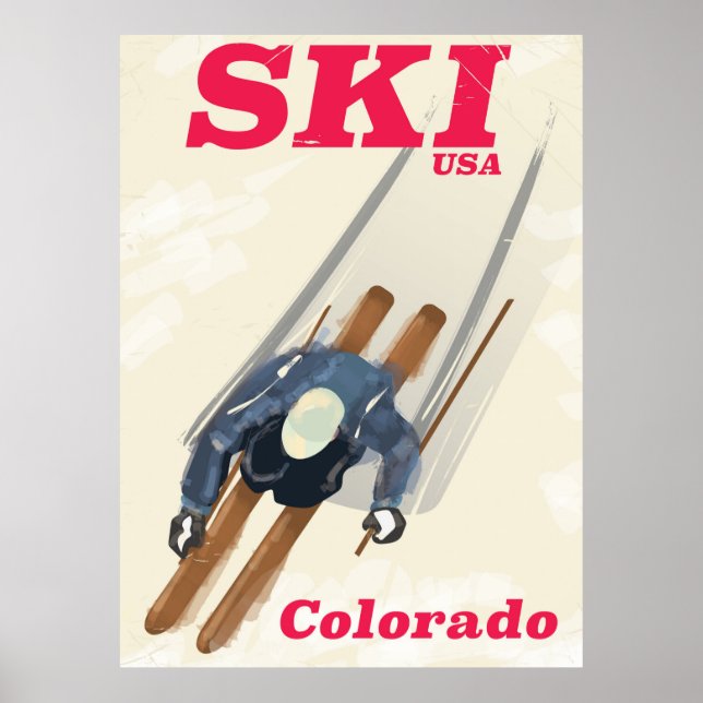 Póster Cartaz de viagem Ski EUA Colorado (Frente)