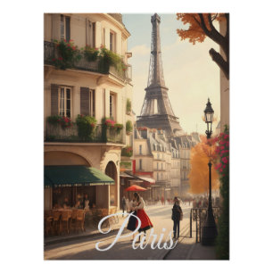Póster Cartaz de Viagem Torre Eiffel Paris França