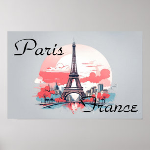 Poster Cartaz de Viagem Torre Eiffel Paris França