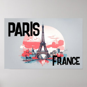 Poster Cartaz de Viagem Torre Eiffel Paris França