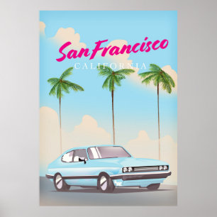 Poster Cartaz de viagem tropical de São Francisco Califór